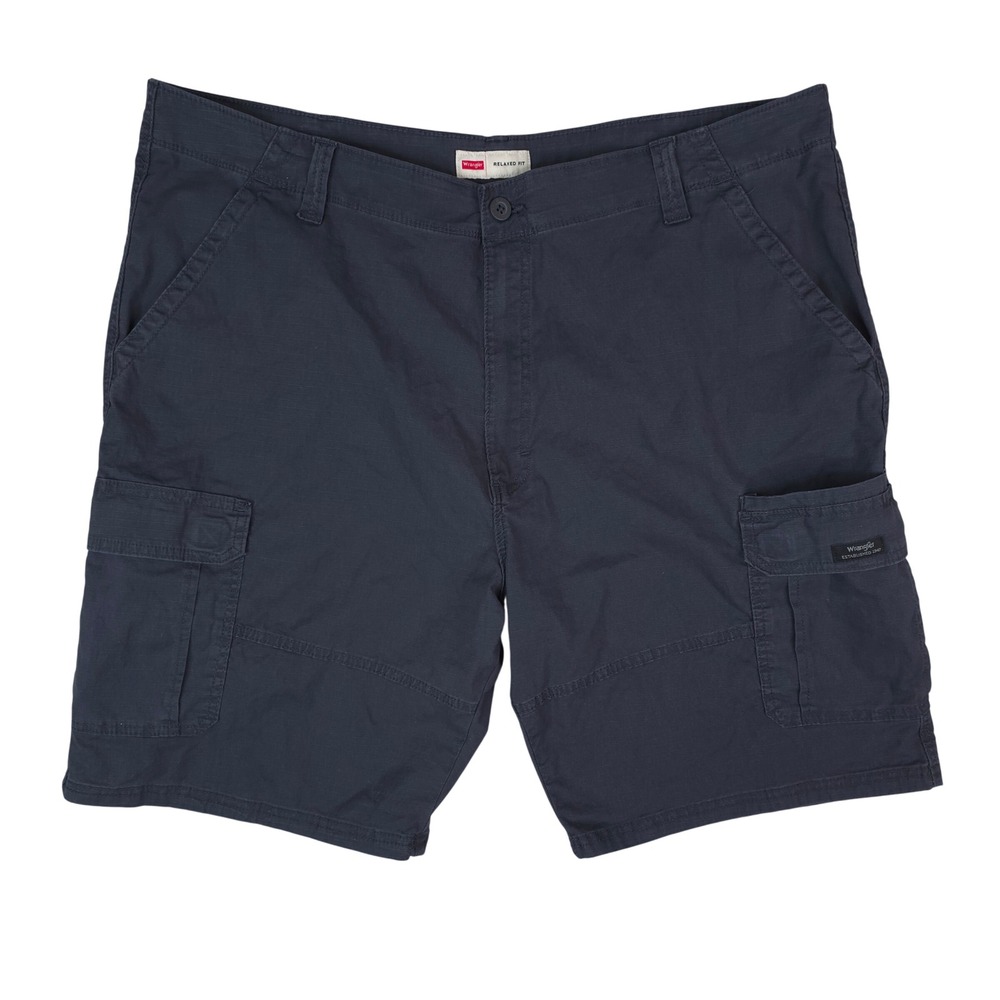 Wrangler Cargo Shorts Mens 42x10 Blue Relaxed Fit Ripstop Cotton Casual Work